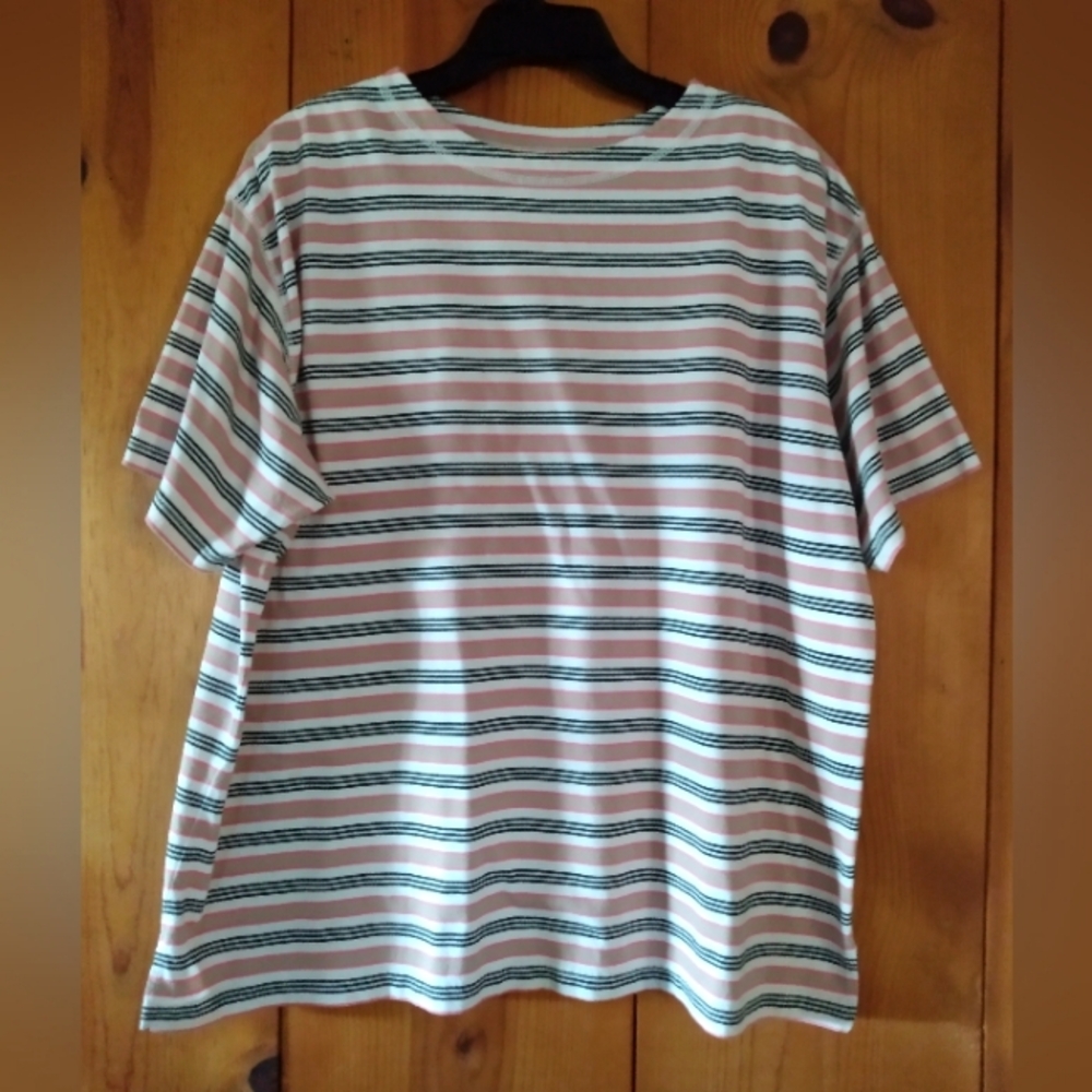 Basic Editions Knit Round Boat Neck Top